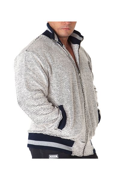 Big Sam Ecru Knitwear Collared Winter Sports Jacket Tracksuit Top 4028