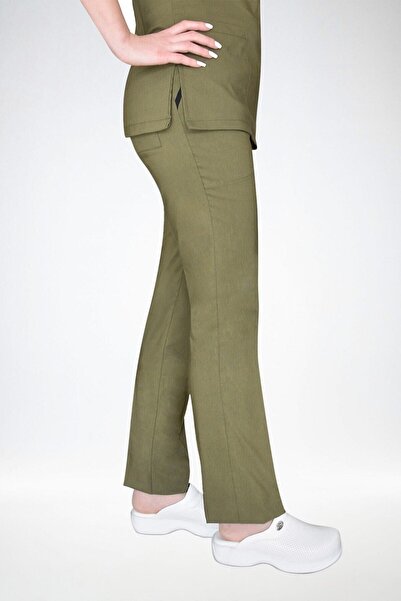 Nur Medikal Giyim Haki Sa likrom pantalone