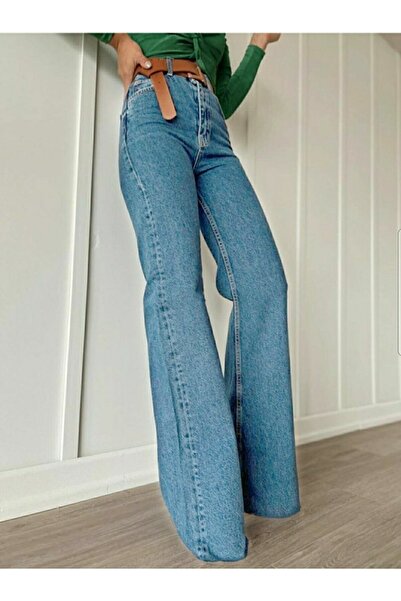 LİMABEL Power Lycra Gold Allstar Ikon Mid Snow Blue Salas Jeans Blue Snow Lycra Palazzo