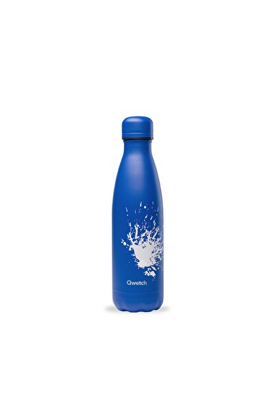 QWETCH Qd3361 Sprey Desenli Isı Yalıtımlı 500ml Termos - Mavi