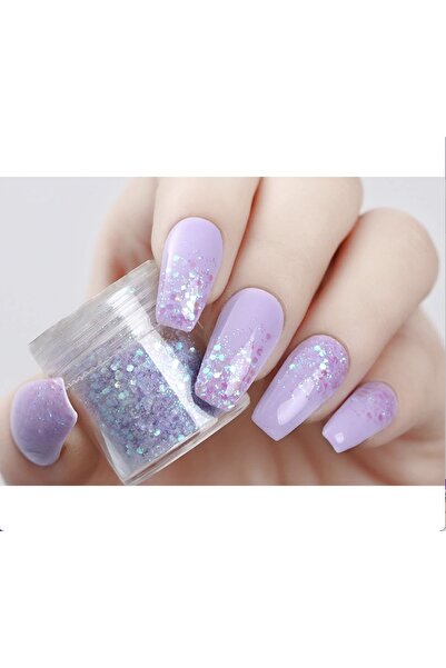 HelloBeautiful Yanardöner Tırnak Simi Vücut Simi Makyaj Simi Lila 10 gr 2 Adet Alımlarda Hediye Oje Gönderilcektir