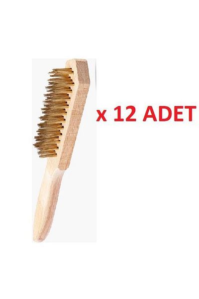YSB Wooden Handle Wire Brush Stainless Durable (12 Pieces)