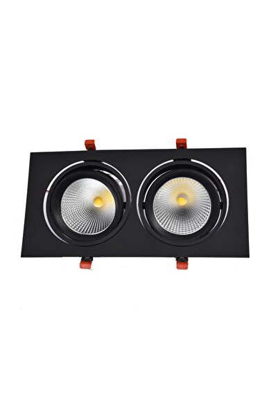 Mimarled Kare Ikili  Ledli 60w Siyah Sıva Altı Spot Gün Işığı Işık 3000k