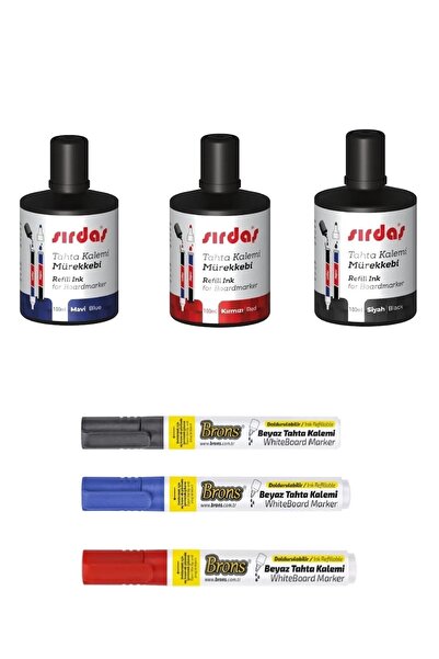 Siriderya Tahta Kalem Mürekkebi 3'lü Set Sırdaş + 3'lü Doldurulabilir Tahta K...
