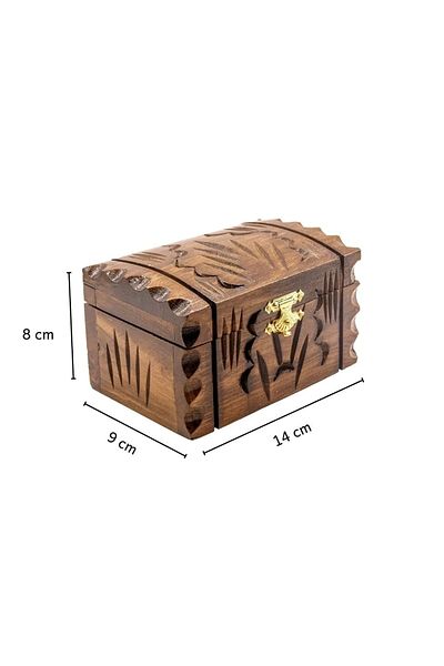 Ersa Hediyelik Walnut Wooden Jewelry Box Jewelry Box Wooden Box Size 14-8 Cm