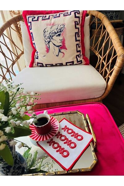 ge living Xoxo Patterned Love Series Cocktail Napkin - (1 Piece)