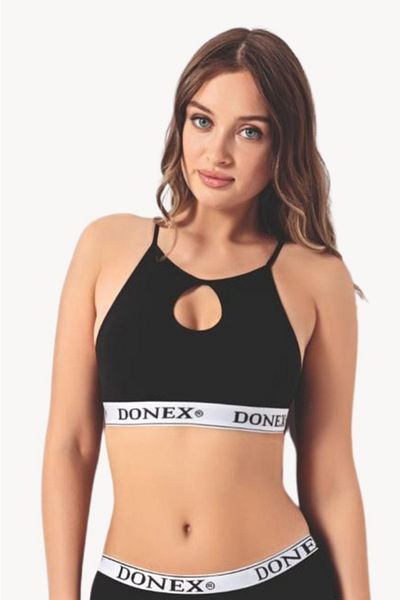 Özlem & Donex Sutien negru cu gât cu halter pentru femei