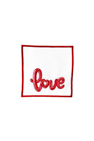 ge living Love Handwriting Patterned Pink Cocktail Napkin - (1 Piece)