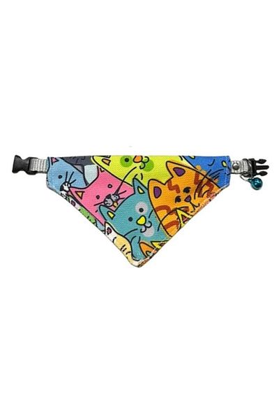 Pet Mamacı Cocopet Colorful Cat Patterned Adjustable Scarf Bandana Cat Collar