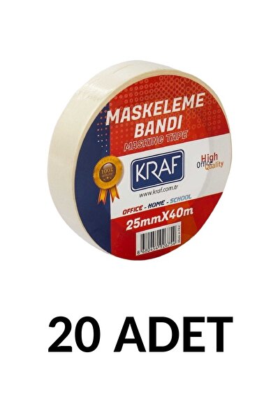 KRAF 20 Τεμάχια Ταινία Μασκαρίσματος 25 Mm X 40 Μέτρα Χαρτοταινία