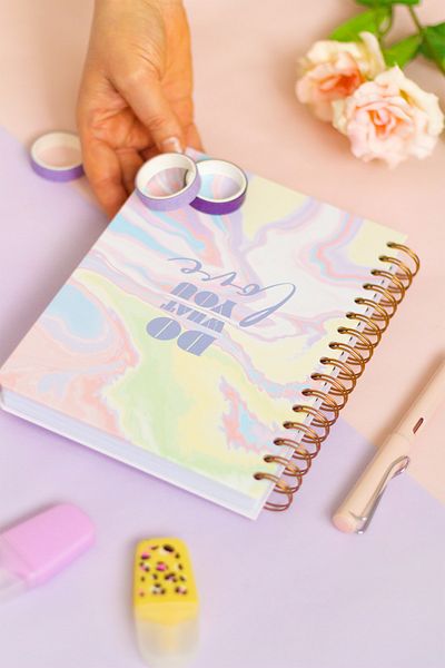 Matt Notebook A5 15x21 Cm Spiral Elastic Lined Notebook Undated