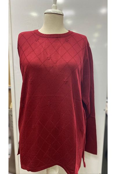 FATELLA Mother Woman Winter Seasonal Mother's Day Round Collar Single Color Comfortable Fit Knitwear Sweater