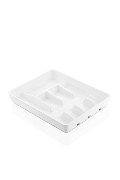 Depa درج أدوات مائدة وأدوات تنظيم من الأكريليك باللون الأبيض (34*26*4.5)