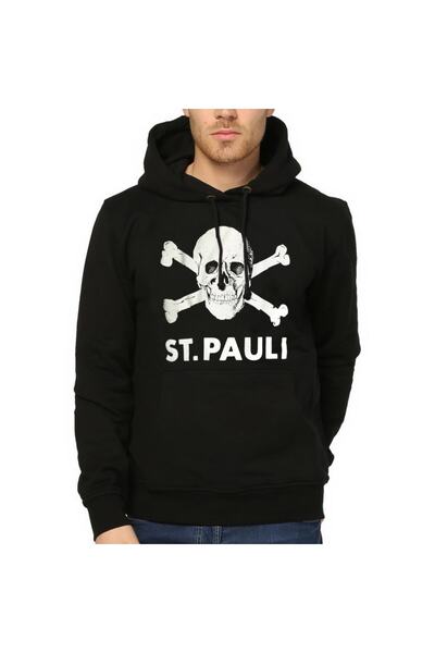 - St.pauli Siyah Kapşonlu Erkek Sweatshirt