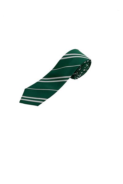 Brianze Green White Striped Slim Tie