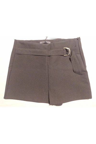 Dilvin 80708 Metal Buckle Shorts Skirt-black