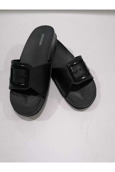 GEZER Anatomical Sole Soft Plastic Buckle Detailed Women's Slippers