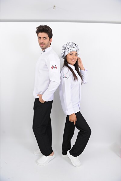 Lobby Uniform T Yaka Beyaz Aşçı Ceket