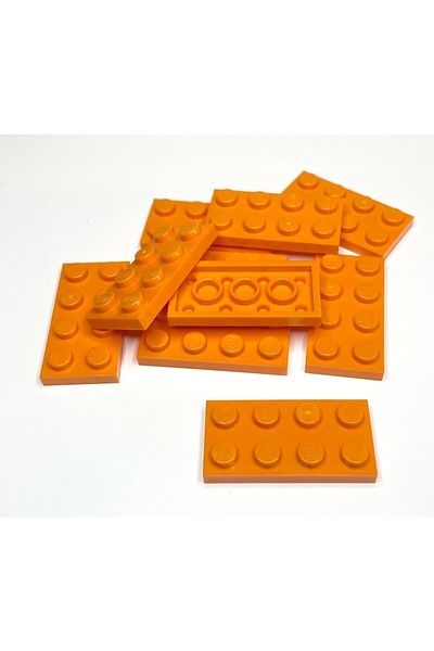 LEGO Original Moc Custom - Orange 2X4 Flat Brick Accessory Creator Plate 8 Pieces