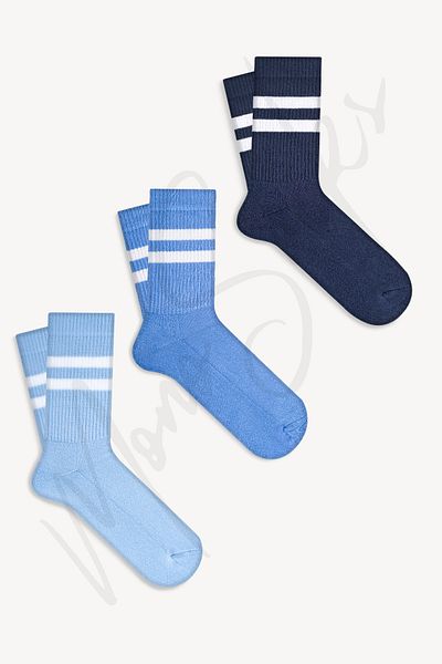 Mono Socks Κάλτσες τένις με ριγέ πετσέτα 3 τεμαχίων