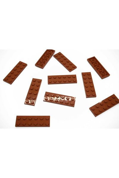 LEGO Moc Custom Accessory Creator Plate 2 X 6 Flat Brick Dark Orange 3 Pieces to Ship