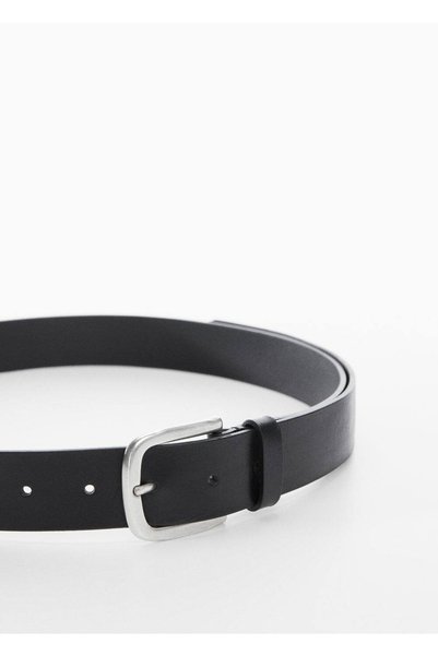 MANGO Woman Buckle Leather Belt