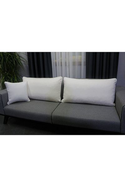 AYPETEKS Pernă pentru spătar canapea model din in alb - Husă de pernă pentru canapea/divan