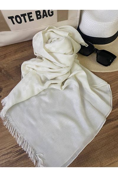 Nilbutik Cotton Checker Jacquard Shawl