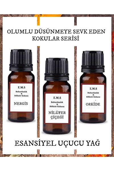 E.M.S AVM Nergis,nilüfer Çiçeği,orkide Esansiyel Uçucu Yağ Buhurdanlık Yağı D...
