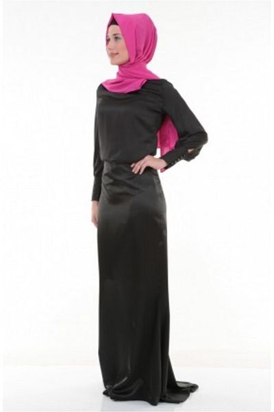 Nidya Moda Hijab Black Long Women's Evening Skirt