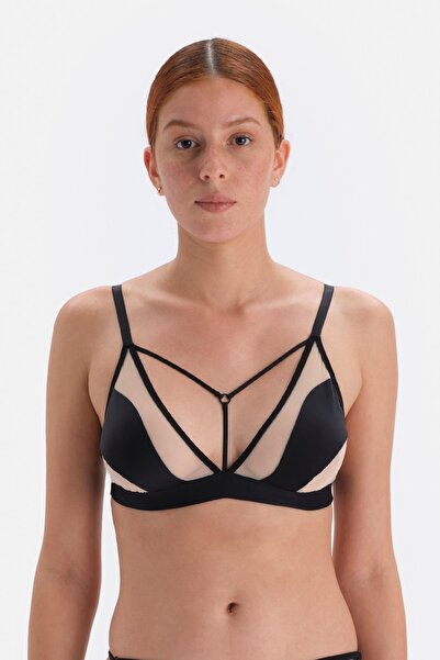 Dagi Siyah Detaylı , Kapsız Ve Balensiz Transparan Sütyen