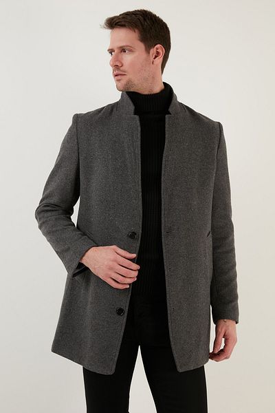 Buratti Ανδρικό παλτό Slim Fit με μονό σχιστό γιακά 6440401