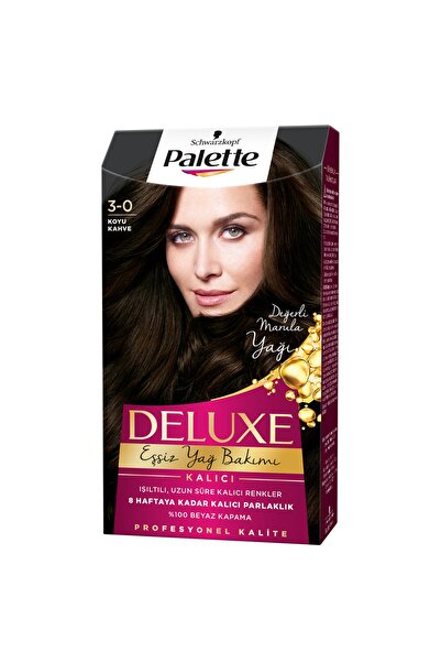 Schwarzkopf Palette Deluxe Yoğun Beyaz Kapatıcı Saç Boyası 3-0 Koyu Kahve