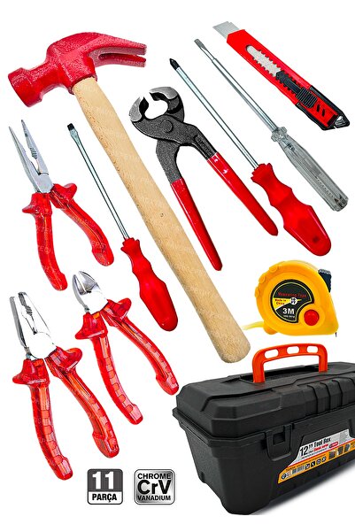 PROXTECH 11 Pcs Full Takım El Aleti Kiti Pense Kombin,3 Metre,çekiç,yıldız,dü...
