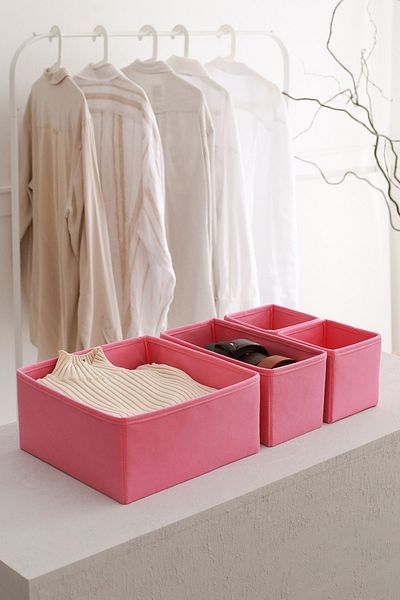 REKHOME Roz Camera Copiilor Dulap Sertar Organizator Lenjerie Intima Organizator Cutie Depozitare Pliabila