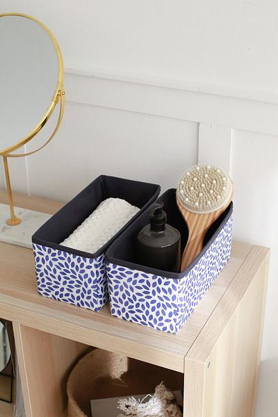 REKHOME 2-Piece Leaf Navy Blue Children's Room Cabinet Drawer Underwear Organizer Storage Box