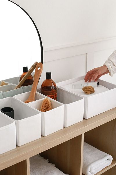 REKHOME 2-Piece White Children's Room Closet Drawer Underwear Organizer Storage Box Organizer