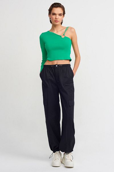 Dilvin 70416 Soft Textured Jogger Trousers Black