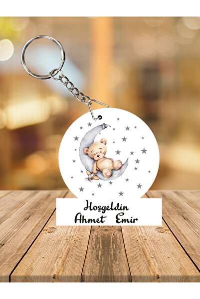 - Anahtarlık Bebek Yeni Doğan Doğum Günü Ahşap Teddy Ayıcık Anahtarlık Atolye_melek