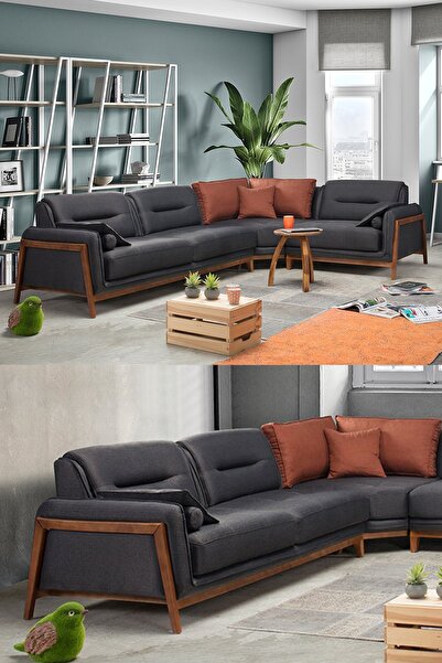 Eymense Antrasit Paris Köşe Koltuk Takımı