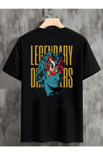 DEEPSENCE Black Unisex Oversize T-shirt Legendary Printed