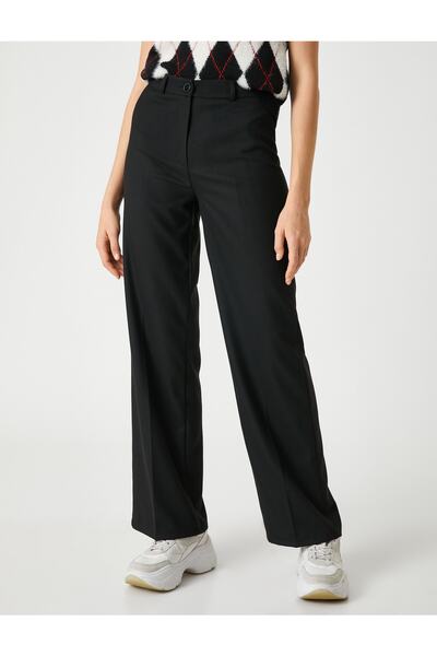 Koton Egyszerű szövet nadrág, egyenes szárú, gombos cipzárral záródik