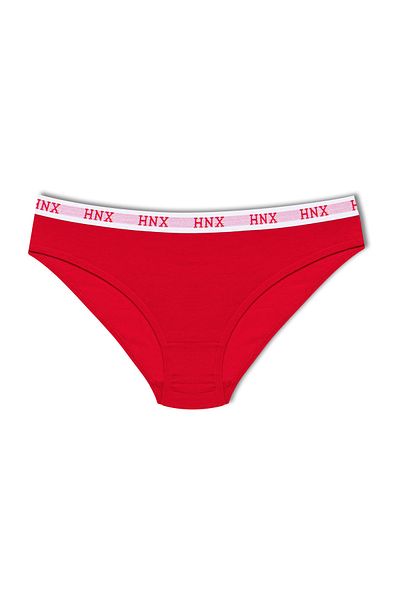 HNX Chiloți de damă cu elastic din jacquard din bumbac roșu