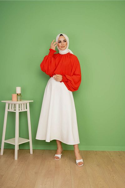 CNG MODA Scuba Fabric Hijab Flared Skirt