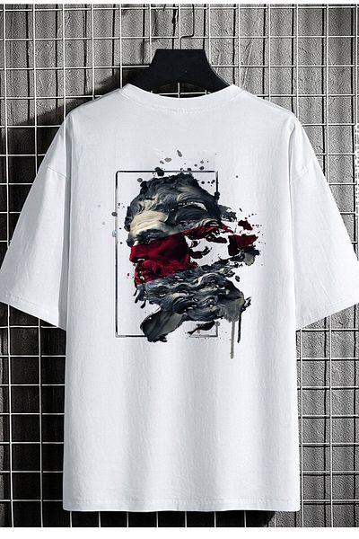 DEEPSENCE Μπλουζάκι Unisex Λευκό Oversize Zeus Back Printed