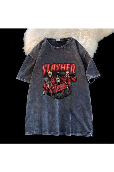 Touz Red Slasher Unisex Vintage T-shirt - Niiss Boutique που πλένεται