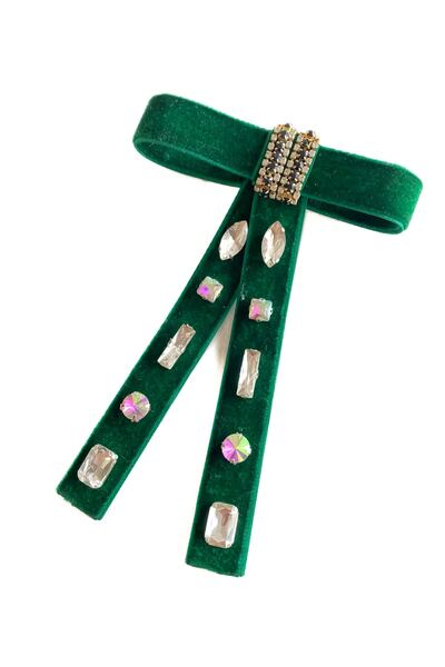 CSR Collection Кадифена френска катарама с кадифе и циркон