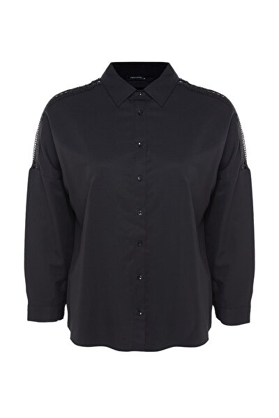 Trendyol Curve Plus Size Shirt - Black - Oversize