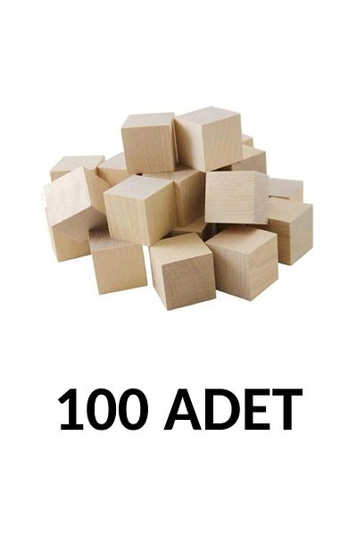 Südor Store Wooden Cube Blocks 2 Cm - 100 Pieces - Natural Wooden Cube