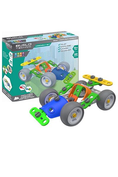 Roy Toy Disassemble Tools 58 Piece Go-kart DIY Game Set for Kids Ages 3+